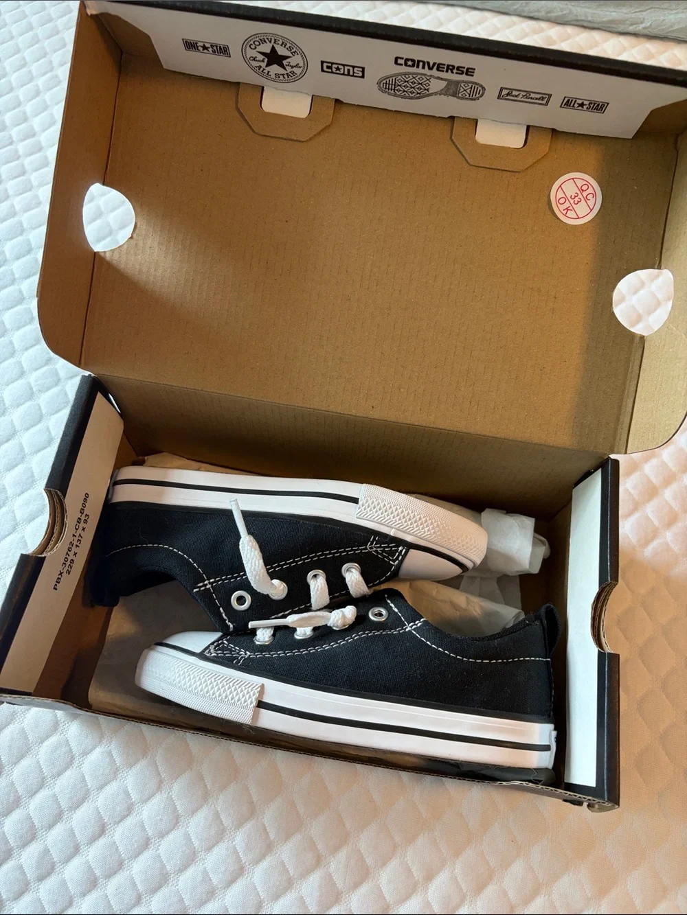 New Toddler Converse Black & White Sneakers Slip On